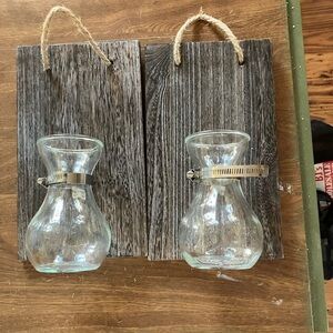 Rustic Wall-Mounted Glass Propagation Vases
